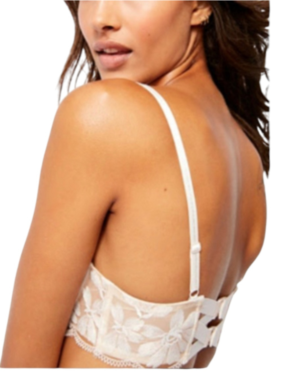 Free People Intimately Daniella Nude Floral Lace Bra 32C - Picture 2 of 7